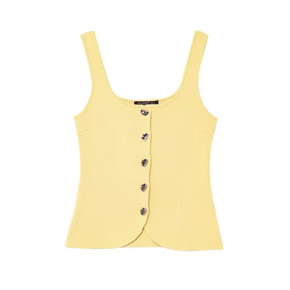 Tops Women's 2025 New Summer Knit Tops Fashion Elastic Slim Knit Elegant Holiday Young Women Tops Street Chic Student Camis Tops