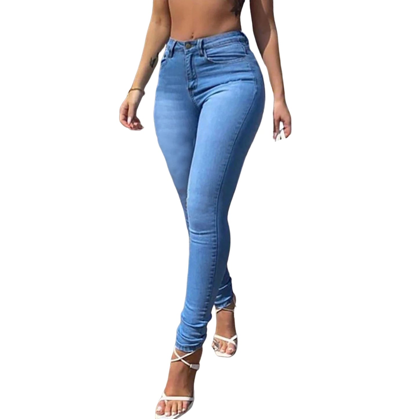 Women High Waist Jeans 2024 Spring Summer Skinny Casual Office Lady Slim Lifting Butt Denim Pencil Pants Female Elastic Trousers