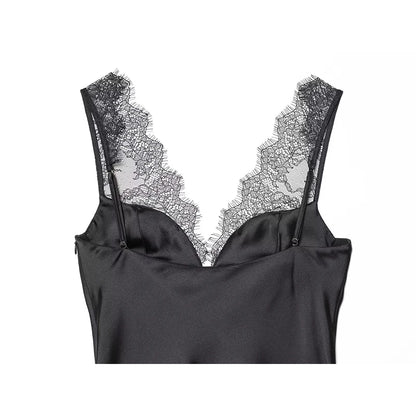 Women's Tops Fashion Lace Sexy Backless Sleeveless Tops Female Chic Tops