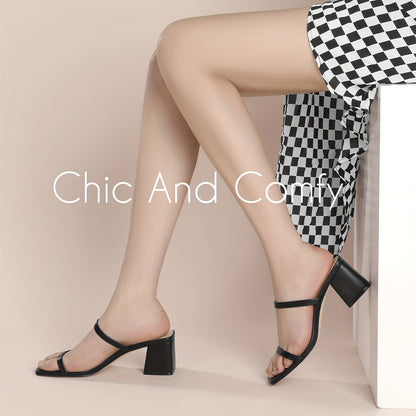 Square Toe Heeled Sandals For Women, Women's Low Block Heels Sandals, Ankle Strap Chunky Heels For Party Wedding Dress Shoes