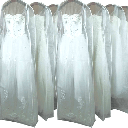1pc Wedding Dress Dust Cover Bags, Transparent Hanging Clothes Storage Bags For Dress, Portable Garment Bags, Household Storage Organizer For Bedroom, Closet, Wardrobe, Home, Dorm