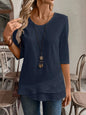 Crew Neck Chic Casual Womens Top