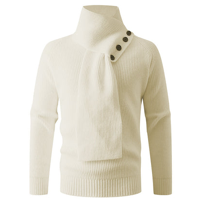 A Thick High-neck Sweater With A Strong Sense Of Knitwear Design