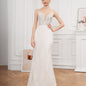Floral Lace Cross Tie Back Cami Dress, Elegant Trumpet V-neck Bodycon Wedding Dress, Women's Clothing Wedding/Evening dress/Occasion/Engagement/Ceremony